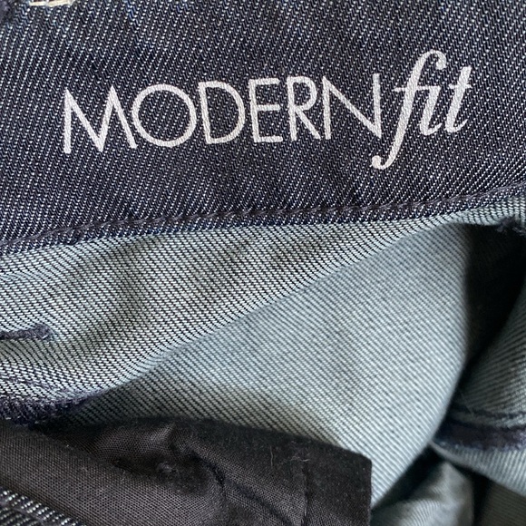 Ann Taylor Blue/Black 8 MODERN Fit Machine Wash Cold 5 Pocket Closing Zip/Button - Picture 7 of 8